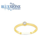 Gold Plated Cubic Zirconia Solitaire Ring- Sz. 7.75